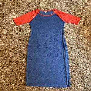 Excellent Condition Blue and Coral Lularoe Julia